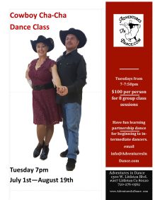 July/August Cowboy Cha-Cha Dance Class
