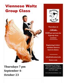 September / October Viennese Waltz Dance Class
