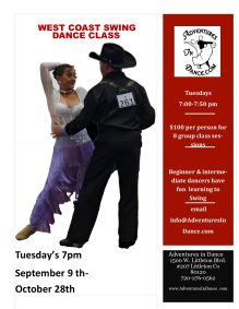 September/October West Coast Swing Dance Class