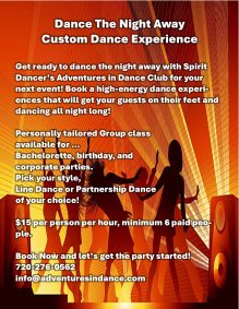 Dance the Night Away Custom Dance Class Experience