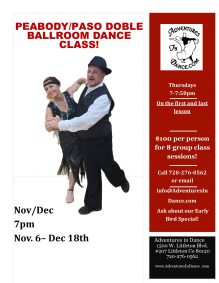 November/December Peabody/Pasodoble Dance Class